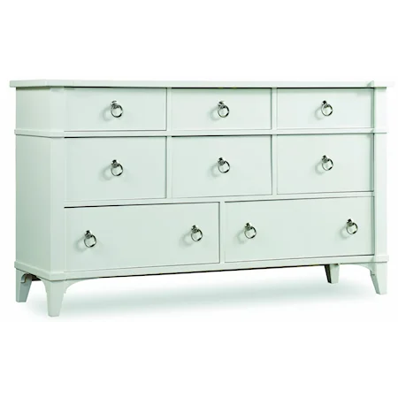 Transitional 8 Drawer Dresser